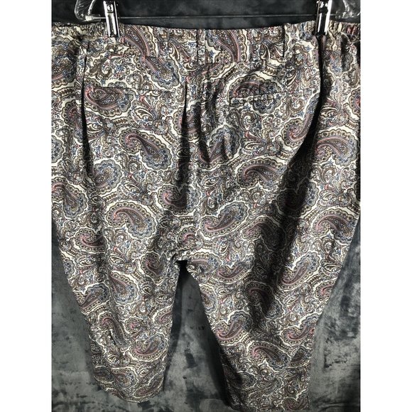 Talbots The Perfect Crop Women's Beige Multi Paisley Cotton Stretch Pants SZ-22 - Picture 11 of 16